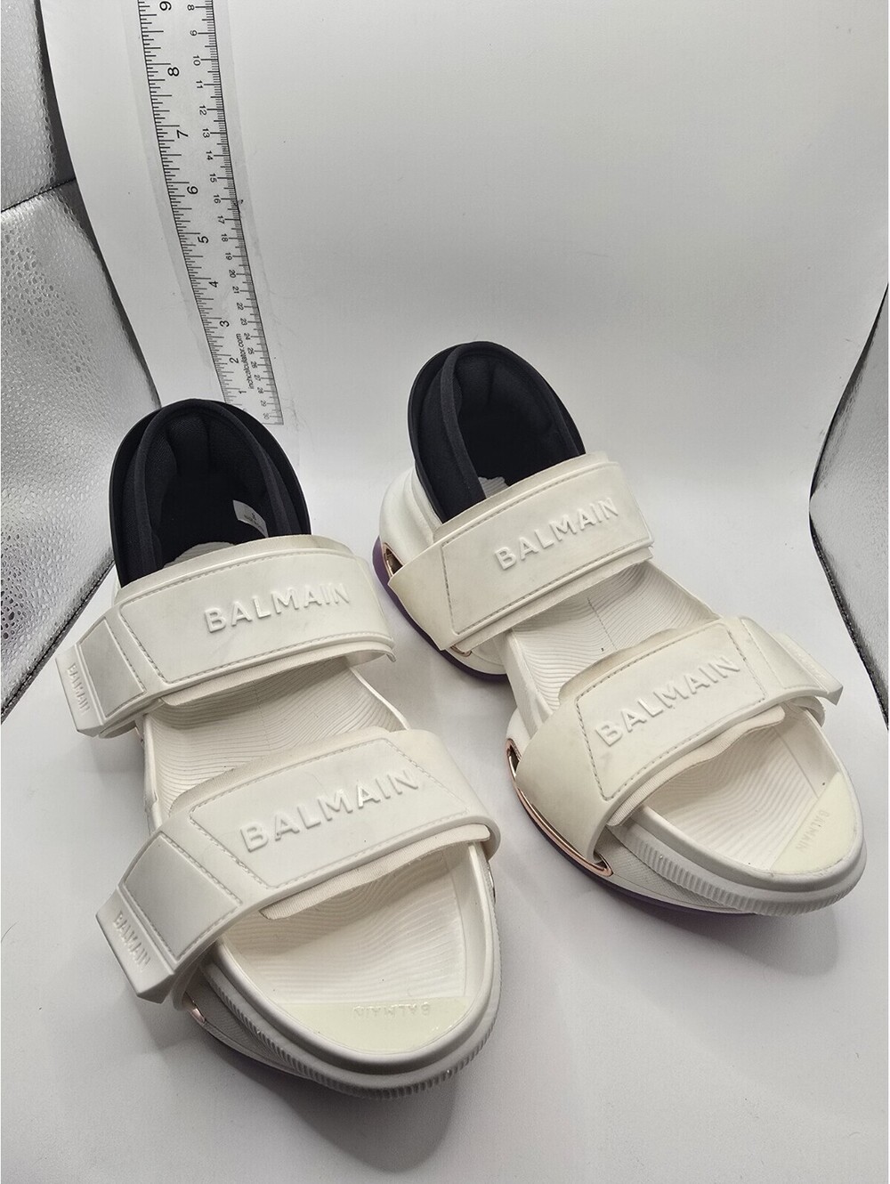Balmain B-Bold Sneaker Style Sandals Size 35 (US 4.5) - New W/ Imperfections
